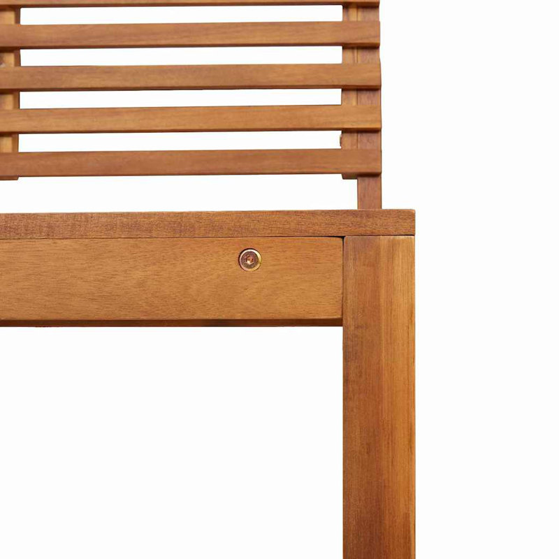 Chaise de jardin vidaXL brun 39,37 x 19,69 x 35,83 en bois d'acacia massif