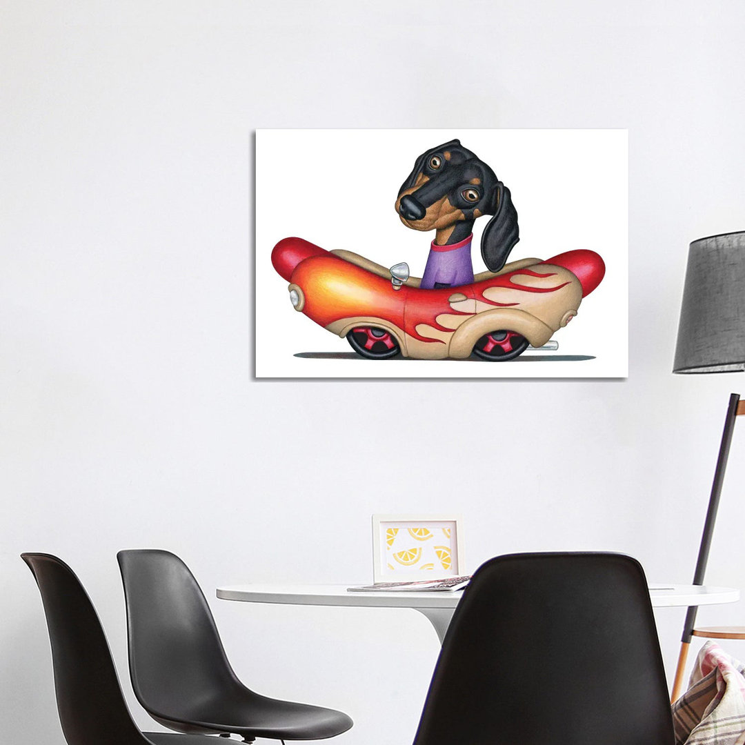 Landis Wiener Car Black Rims von Danny Gordon - No Frame Gallery-Wrapped Canvas Giclée on Canvas