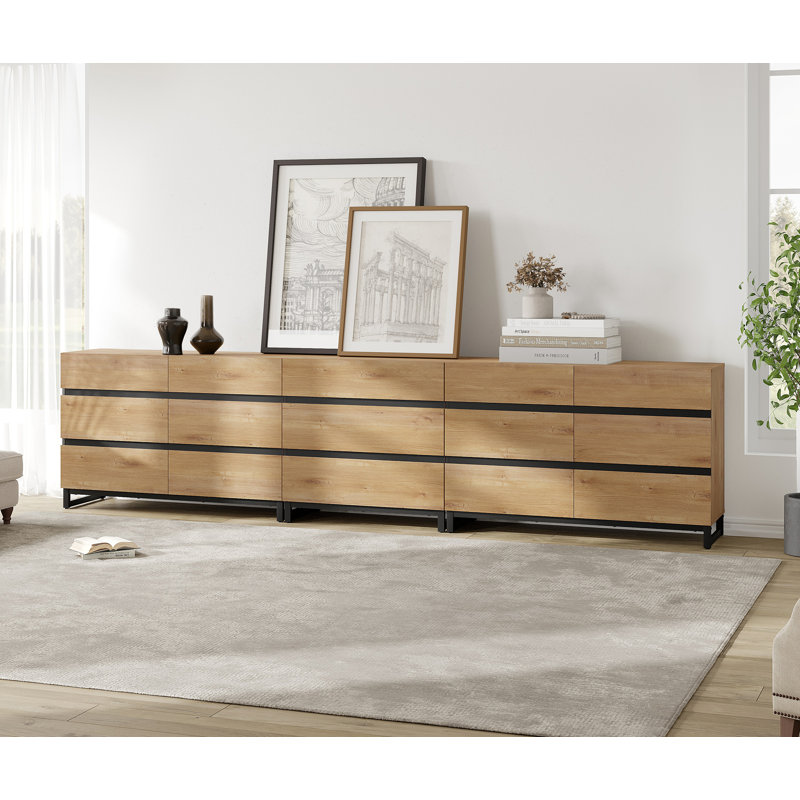Armoire d'appoint 3 en 1 multifonctionnelle avec 15 tiroirs, commode moderne avec base en métal, organisateurs de placard et armoire de rangement pour chambre à coucher