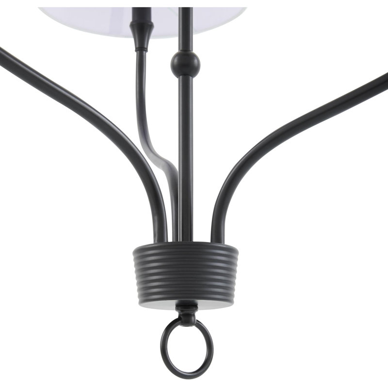 Le lustre Johanna, H 22 po x l 32 po x P 32 po, Noir mat, Trois lumières
