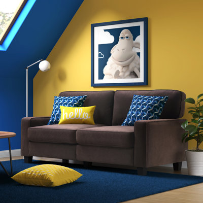 Serta Palisades 73" Track Arm Sofa, Easy Care Fabric, Soft Pillow Back, Pocket Coil Seat Cushions