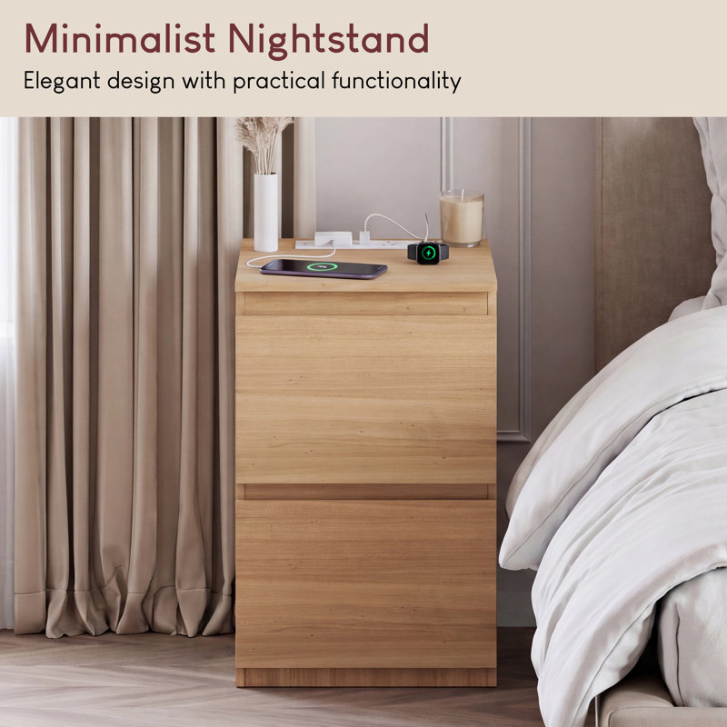 29.5 cm W Bedside Table, Pine