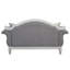 Causeuse en tissu gris et blanc antique avec 3 coussins