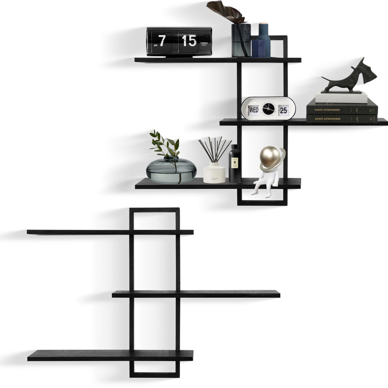 3 Piece Tiered Shelf, Black
