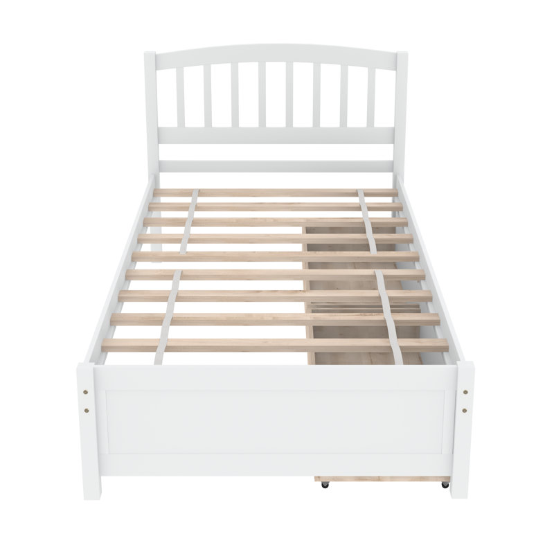 Lit avec rangement Logene, Blanc