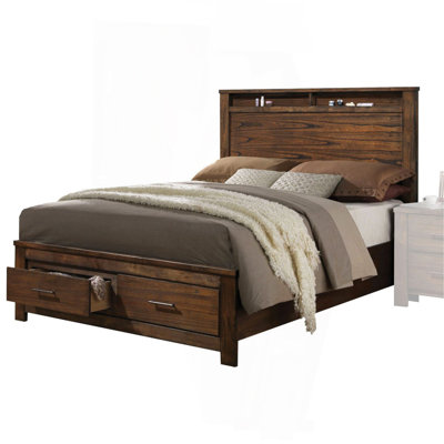 Merrilee Oak Finish EK Bed W/Storage