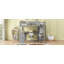  Lit mezzanine double avec bureau en L, armoire intégrée et tablettes de rangement ouvertes, gris-1040935358-1040935345