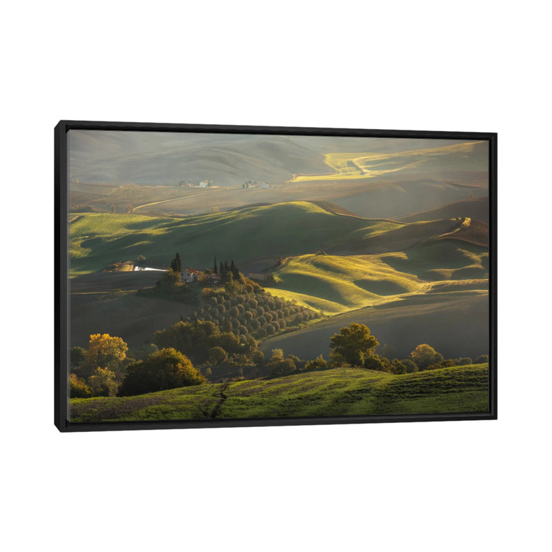 «Autumn in Tuscany III», impression sur toile, H 40 po x l 60 po x P 1,5 po, Pas de tapis, Papier d'art encadré noir