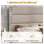 Alti Modern Full Size Bed Frame with Linen Upholstered Headboard,Cream-723460659-723460662