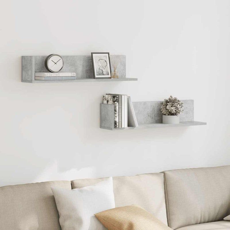 18-20 Wall Mounted Shelf, 16.5cm H x 75cm W x 16.5cm D, Concrete grey