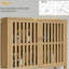 Armoire de rangement en bambou au-dessus de la toilette, organisateur de salle de bain au-dessus de la toilette avec portes à lattes, tablette réglable et tablette ouverte, naturel