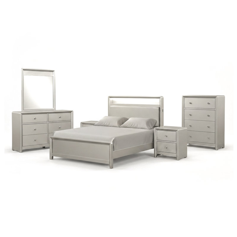 Ensemble de chambre à coucher 6 pièces Zachery, Double