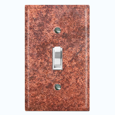 Metal Light Switch Plate Outlet Cover (Distressed Rust Print - Single Toggle)