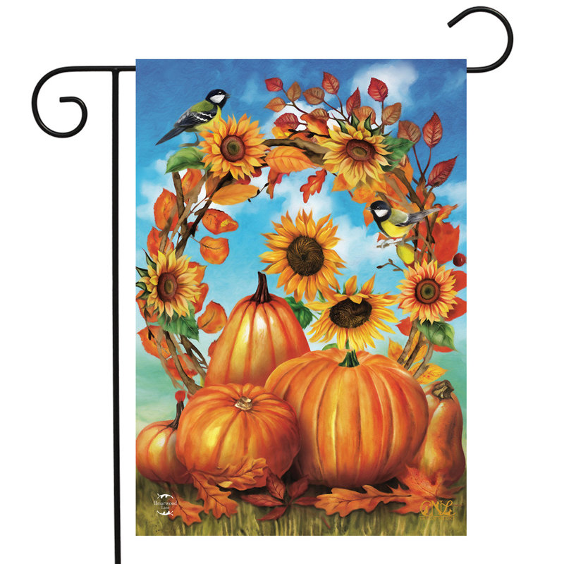 Drapeau de jardin avec couronne d'automne