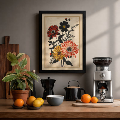 Five Blooms Botanical - Framed Print