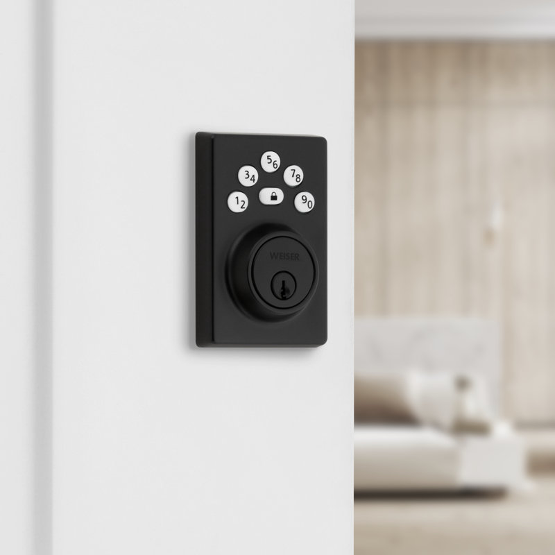 Elements Contemporary Keypad Keyless Entry Door Lock Electronic Deadbolt, Matte Black