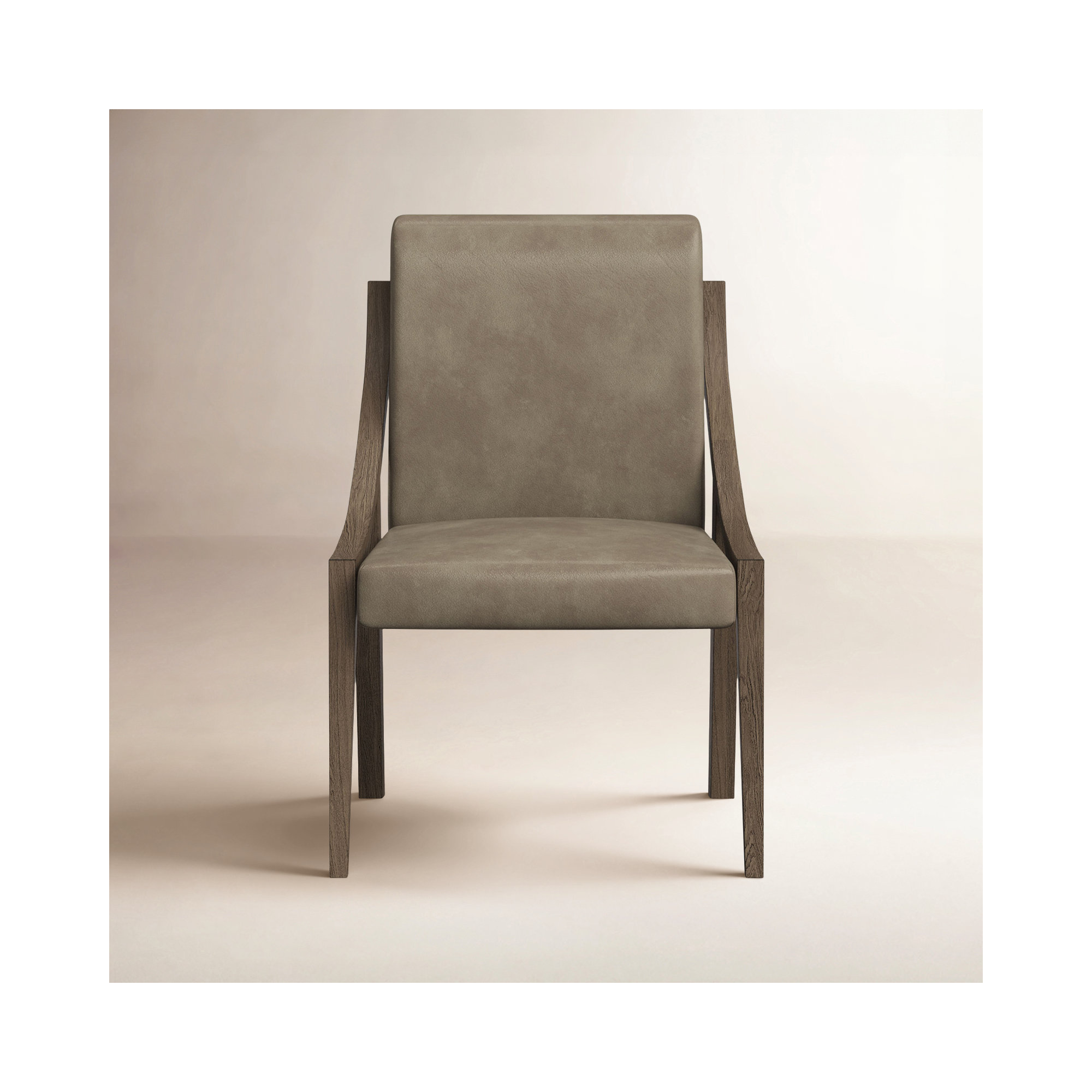 Ashleigh Aurora Leather Upholstered Sling Chair, Latte (Set of 2)