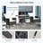 3 Piece Patio Bistro Set, Outdoor PE Wicker Furniture Conversation Set With Tufted Cushion Reclining Chairs & Coffee Table For Backyard, Lawn, Porch, Poolside, Balcony