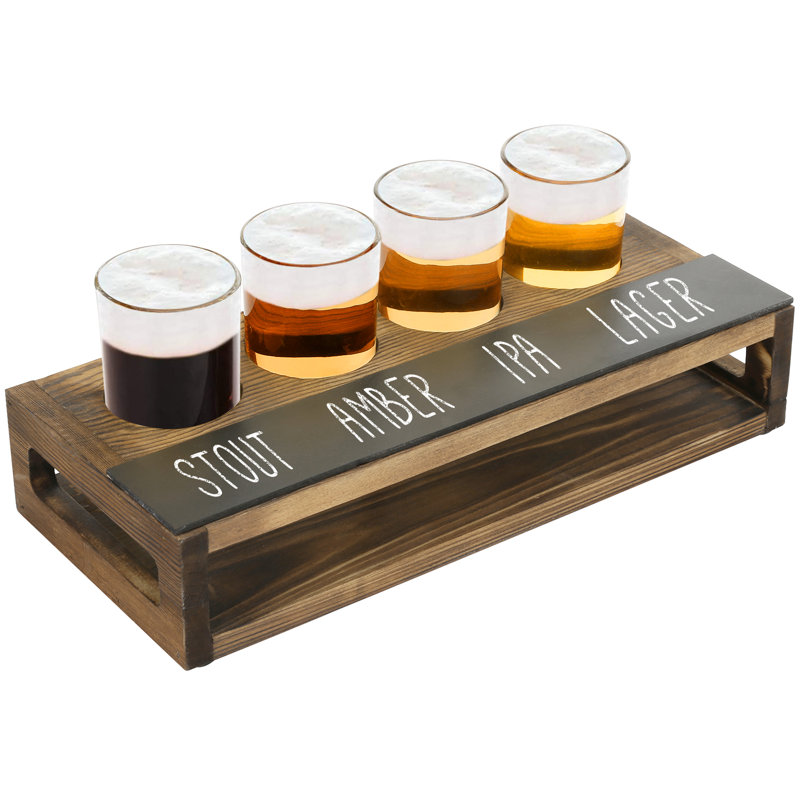 4 Piece 207ml Shot Glass Set, Dark Brown