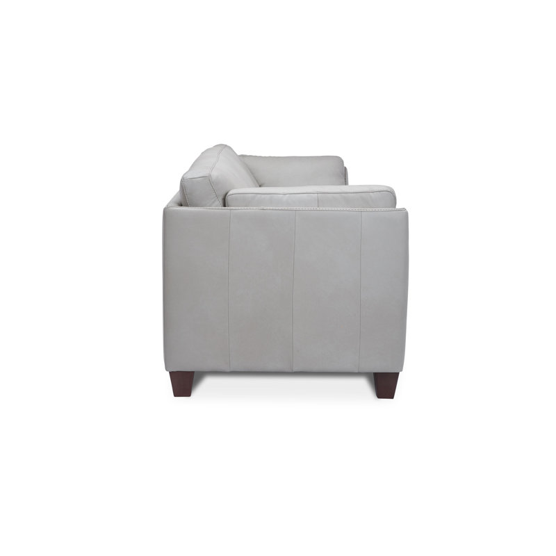 Chaise avec accoudoirs en cuir de 36 po de largeur Trudell