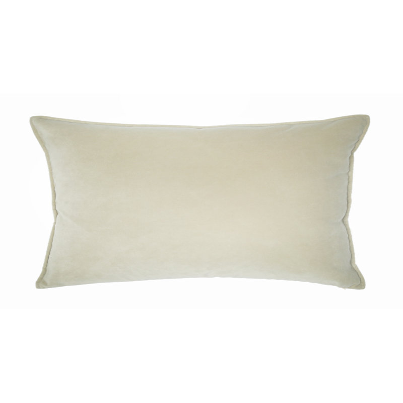 Franklin Washable Velvet Square Pillow Cover & Insert , Snow, 15"H X 20"W