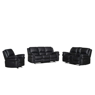 Adele 3 - Piece Faux Leather Living Room Set by Red Barrel Studio