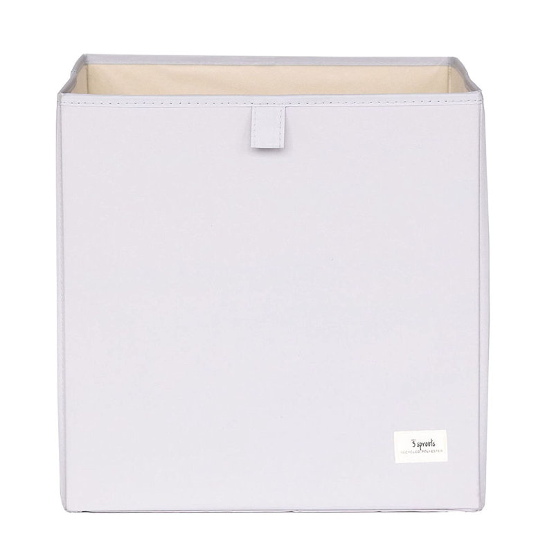 Light Gray Recycled Fabric Open Top Cube Storage Bin