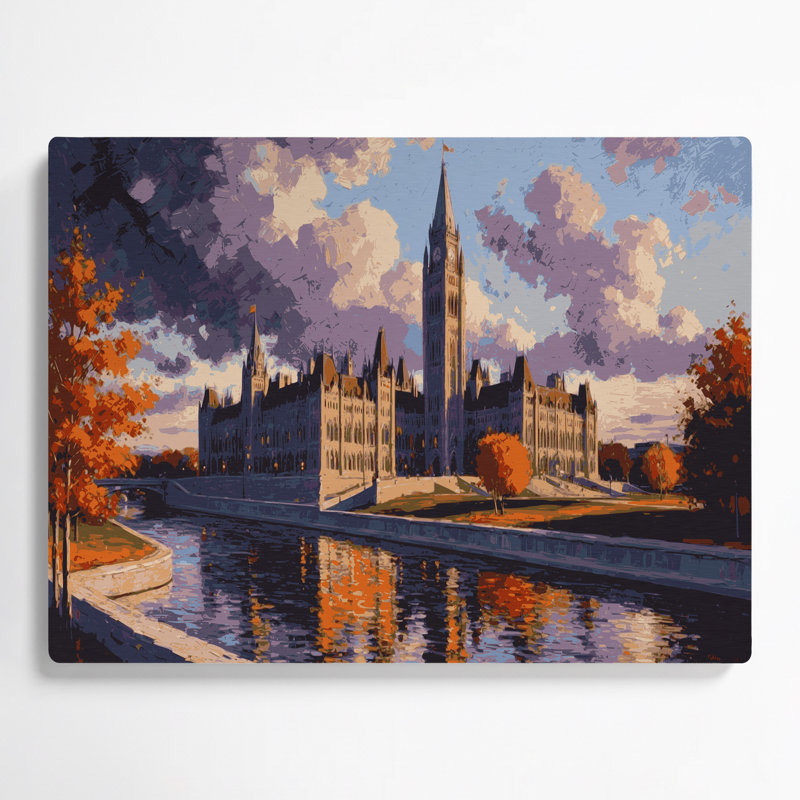 Art mural mauve en villes, Ottawa, Ontario, H 11 po x l 14 po