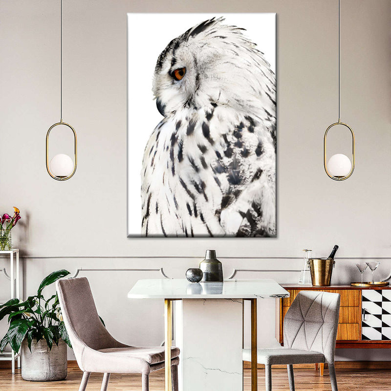" White Barn Owl Canvas Print " by Emma P, 12" H x 8" W x 1" D