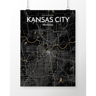 Kansas City Map - No Frame Print