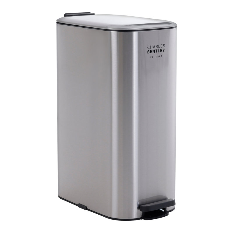 30L SLIMLINE KITCHEN PEDAL BIN SS
