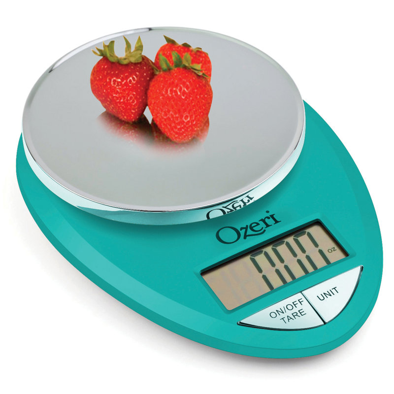 Ozeri Pro Digital Kitchen Food Scale, 0.05 oz to 12 lbs (1 gram to 5.4 kg), Teal Blue
