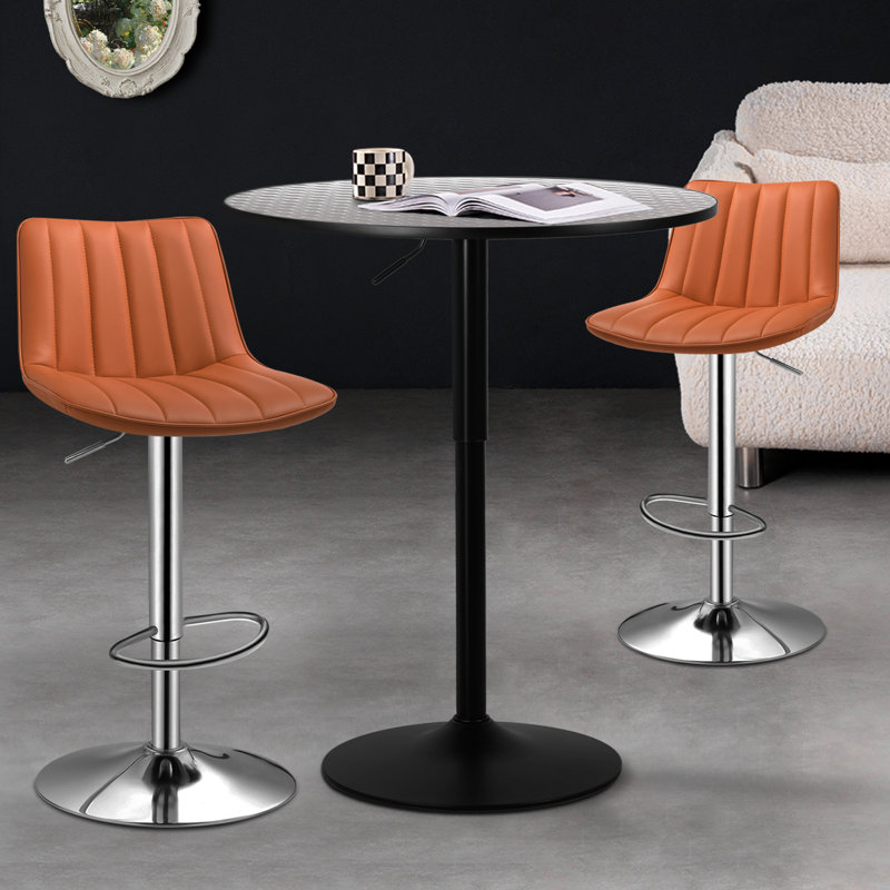 Laylan 2 - Person Pedestal Dining Set, Black, Red
