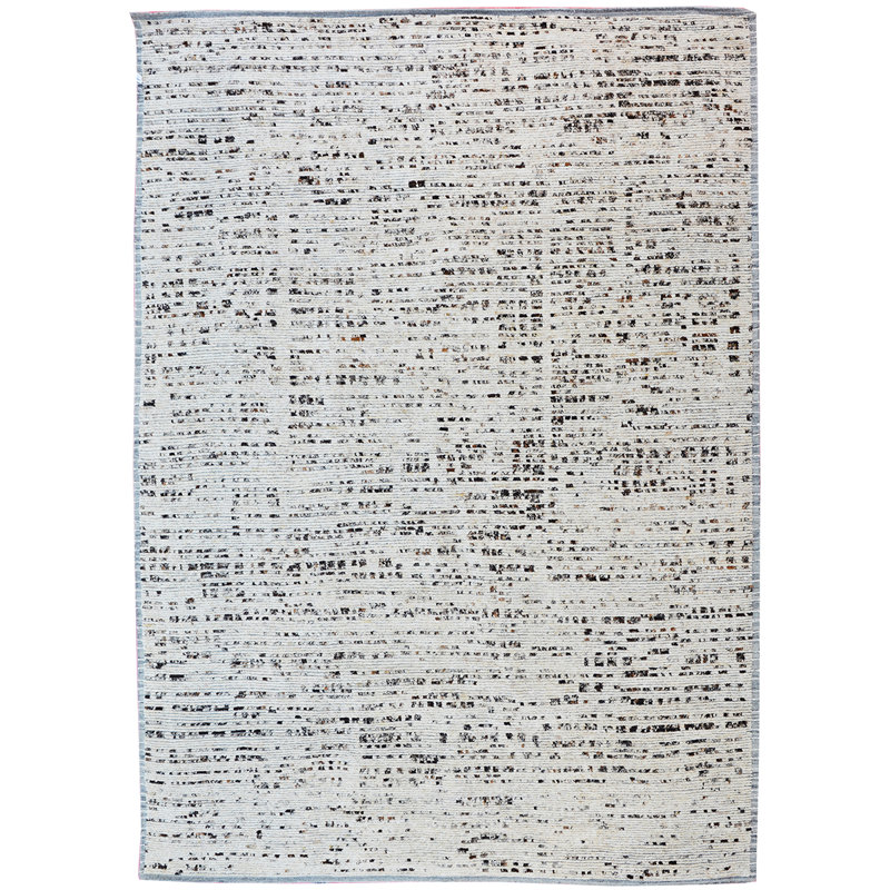 Wool Abstract Area Rug in Ivory, Rectangle 8' x 10'