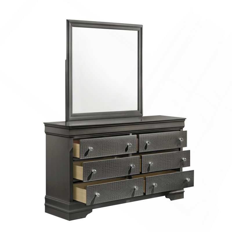 Commode 6 tiroirs Blaze, Gris