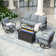 Tapasi 5 - Person Patio Conversation Set with Swivel Lounge Chairs &  Firepit Table