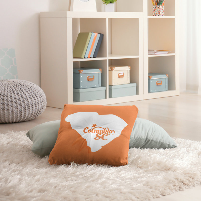Coussin de plancher touffeté, 30 po x 30 po, Orange, Columbia