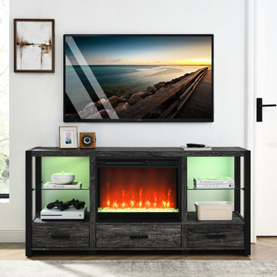 Electric Fireplace Insert 23 Inch - Realistic Flame With 9 Brightness Settings, Overheating Protection, 11 Temp 23" 1400W Heat, Crystal Flame, Remote Control, Overheat & Fuse Protected, Timer