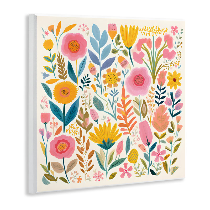 Cottage Florals Pattern Wall Plaque Art by Petal Prints Design