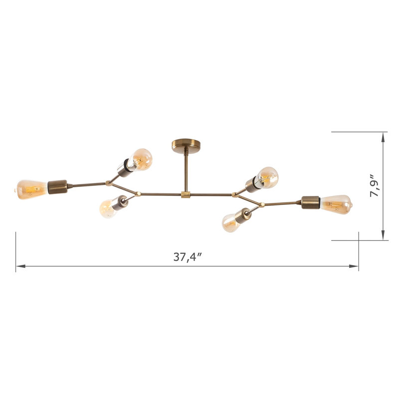 Lustre linéaire 6 lumières