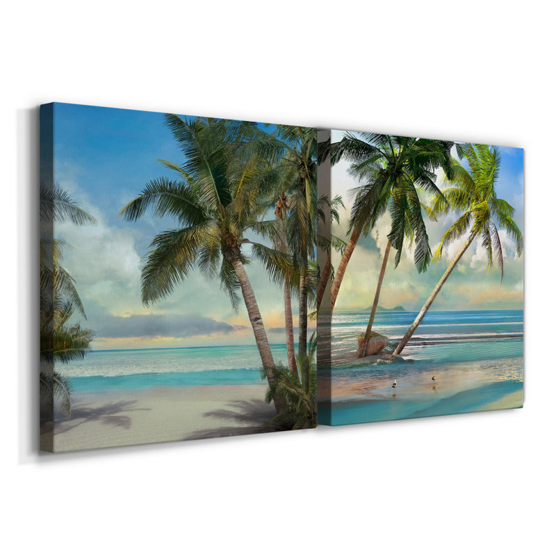 A Found Paradise II - Ensemble de 2 reproductions d'art sur toile tendue, H 16 po x l 32 po x P 1 po