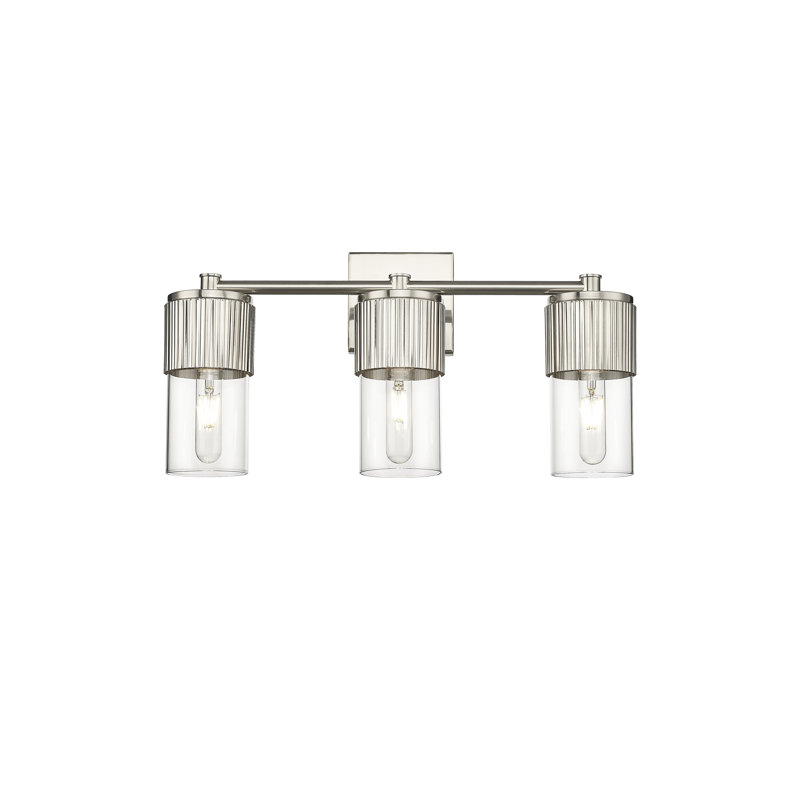 Éclairage pour meuble-lavabo mural 3 lumières Bolivar, Transparent, Nickel satiné