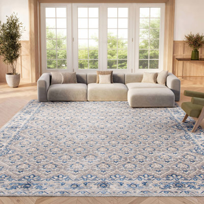 Tapis gris clair / bleu Asucena