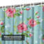 Rideau de douche imperméable à l'eau avec motifs floraux et roses-557341547