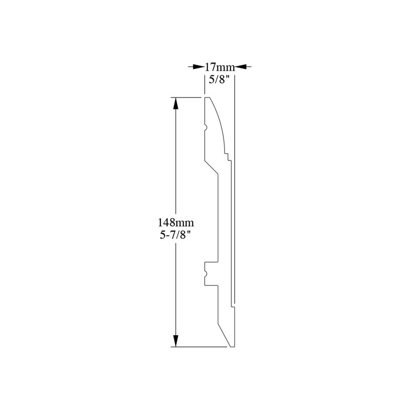 78-inch Primed White Polyurethane Baseboard Moulding