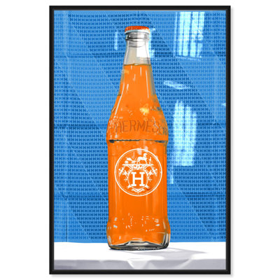Oliver Gal Vibrant Orange Revival Fashion and Glam - Hand-Applied Glass Coat Framed Canvas Art