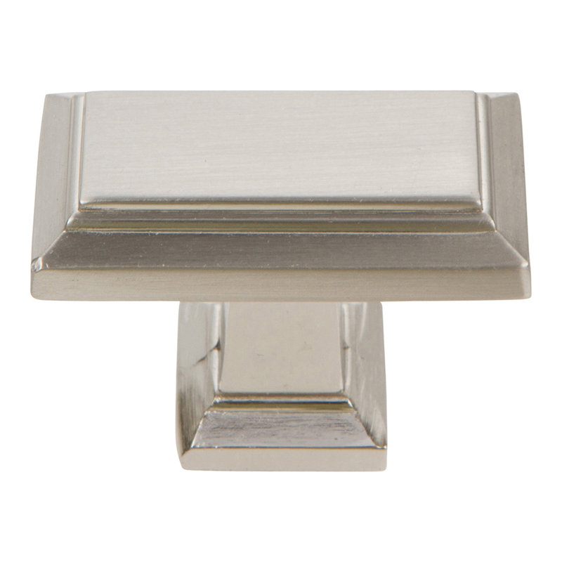 Sutton Place 1 7/16" Length Rectangle Knob, Brushed Nickel