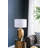 Round Aluminum Table Lamp With Fabric Shade