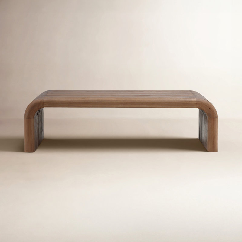 Wynne 55" Wide Mindi Wood Coffee Table, Medium Brown