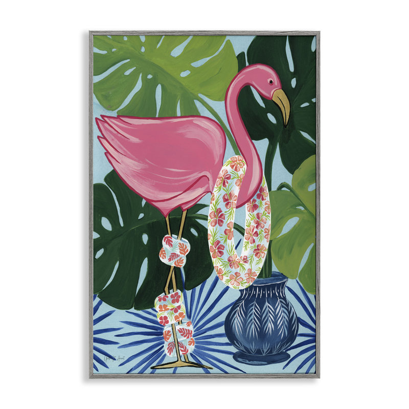  «Beach Ready Flamingo», estampe numérique par Yvette St. Amant, Estampe numérique Farmhouse, H 24 po x l 16 po
